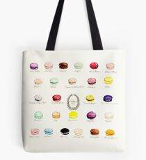 Laduree Macarons Flavor Menu Tote Bag