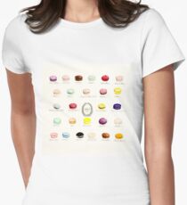 Laduree Macarons Flavor Menu Women's Fitted T-Shirt