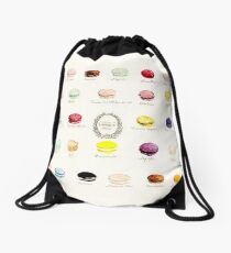 Laduree Macarons Flavor Menu Drawstring Bag
