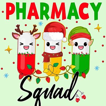 Funny Christmas Pharmacy Crew Cute Gifts Snowflakes Christmas