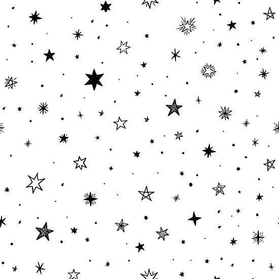Lámina fotográfica «pequeño bosquejo de estrellas blanco y negro» de
