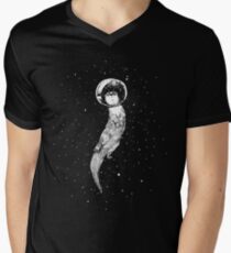 Drifting in Otter Space (best for color) Men's V-Neck T-Shirt