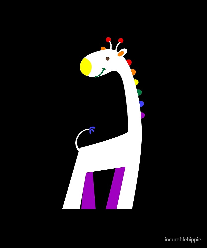Super-cute gay rainbow giraffe LGBTQIA+ by incurablehippie