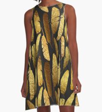 - Golden feathers - A-Line Dress