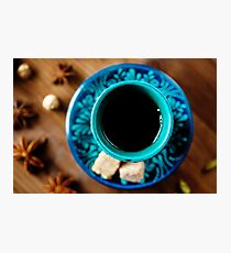 Hot Drink with Various Spices in Authentic Turkish Glasses Photographic Print