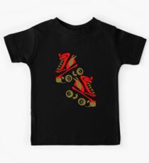 Cool golden roller skates Roller Derby Kids Tee