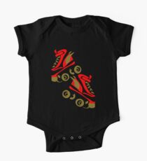 Cool golden roller skates Roller Derby One Piece - Short Sleeve