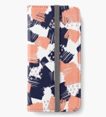 Puffer // Abstraktes Scribble-Muster Pink iPhone Flip-Case/Hülle/Klebefolie