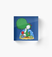 Wooly Egg Chucking Dinosaur Acrylic Block