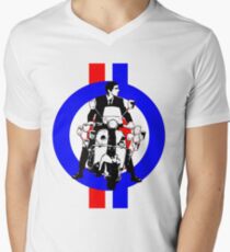 Sixties Mod Rider stripes Men's V-Neck T-Shirt