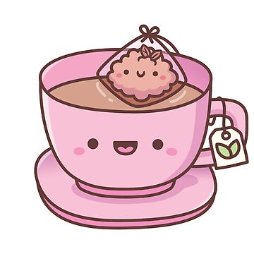 Cute Kawaii Hot Tea Cup Teabag Vector Cartoon Stock Illustration - Download  Image Now - Kawaii, Tea - Hot Drink, Tea Cup - iStock