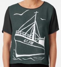 Rosstiger in Grau Chiffontop