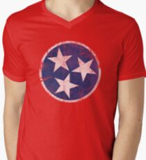 Vintage State Flag of Tennessee Men's V-Neck T-Shirt