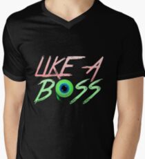 Camiseta para hombre de cuello en v Como un jefe (Jacksepticeye)