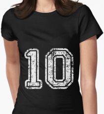 Sport Team Jersey 10 T Shirt Football Soccer Baseball Hockey Double Basketball Zero One 1 0 10 Women's Fitted T-Shirt
