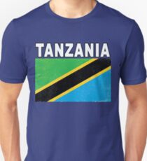 Tanzania Distressed Flag Sport Design Unisex T-Shirt