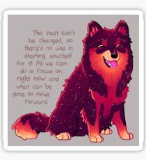 "The Past Can't Be Changed" Galaxy Pup Sticker