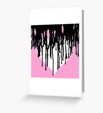 Tarjeta de felicitación Corazón oscuro - Fondo rosa claro