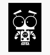 Cute Robot 8 White Photographic Print