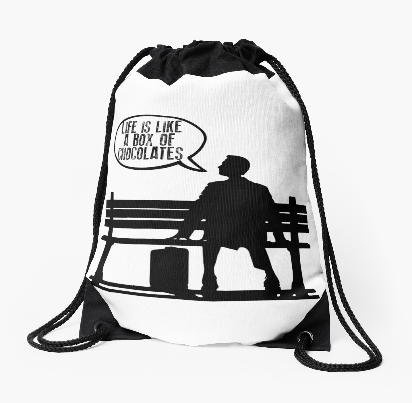 Forrest Gump Life Is Like A Box Of Chocolates Drawstring Bag By