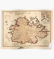 Map Of Antigua 1794 Poster