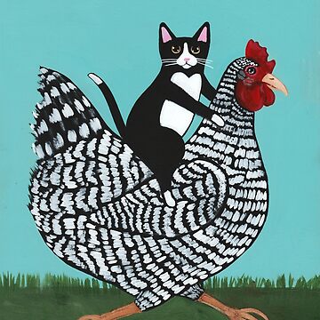 Artwork thumbnail, Tuxedo Cat Chicken Ride by kilkennycat