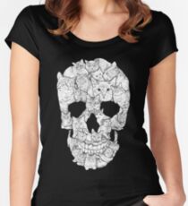Camiseta entallada de cuello redondo Cráneo de gato