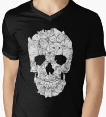 Cat Skull Men's V-Neck T-Shirt