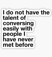 Mr. Darcy Quote Sticker