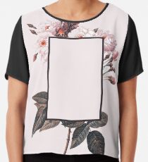 Pink Rectangle Flowers Chiffon Top