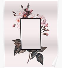 Pink Rectangle Flowers Poster