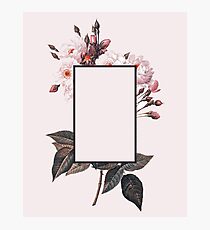 Pink Rectangle Flowers Photographic Print