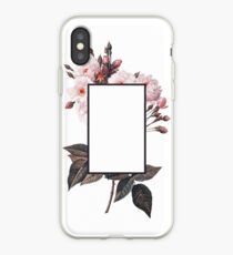 Vinilo o funda para iPhone Logotipo floral del rectángulo