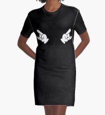 rock hand metal roll music Graphic T-Shirt Dress