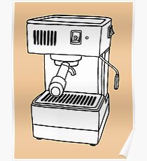 Espresso Machine Doodle Poster