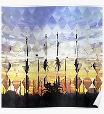Sun up, night rests inherently superseded; extant. Poster