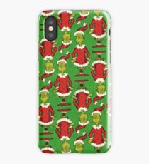 green The-Grinch Christmas pattern iPhone Case