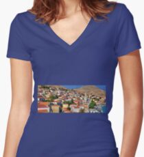 Nimborio, Halki Women's Fitted V-Neck T-Shirt