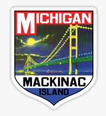 MACKINAC ISLAND MICHIGAN BRIDGE LAKE HURON GREAT LAKES VINTAGE BOAT 2 Sticker