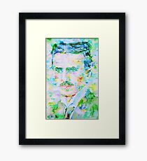 NIKOLA TESLA watercolor portrait Framed Print