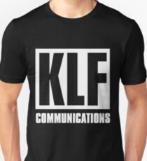 KLF Communications (white bg, black letters) Unisex T-Shirt