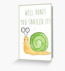 Watercolour Snail - Well Done You Snailed It Greeting Card