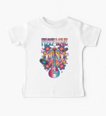 Camiseta para bebés PAZ, AMOR, MÚSICA