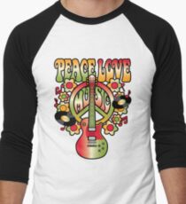 Peace-Love-Music Men's Baseball ¾ T-Shirt