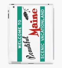 Welcome to Beautiful Maine Road Sign Vintage 80s iPad Case/Skin