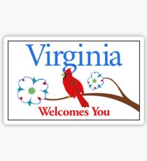 Virginia Welcomes You Road Sign Sticker