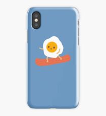 Funny Egg and Bacon Snowboarder iPhone Case