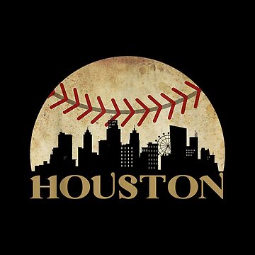 Vintage Houston Texas Skyline Baseball - Houston Astros - Sticker