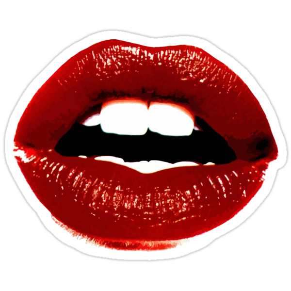 Red Lips Stickers By Aterkaderk Redbubble