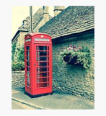 Red Telephone Box in England Photographic Print